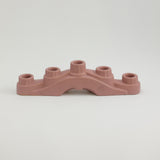 Frankoma <br> #306 Candelabrum <br> c. 1942, 11 3/4" x 3" <br> Dusty Rose <br> Ada Clay, Oblong 0 <br> <br> Free Shipping