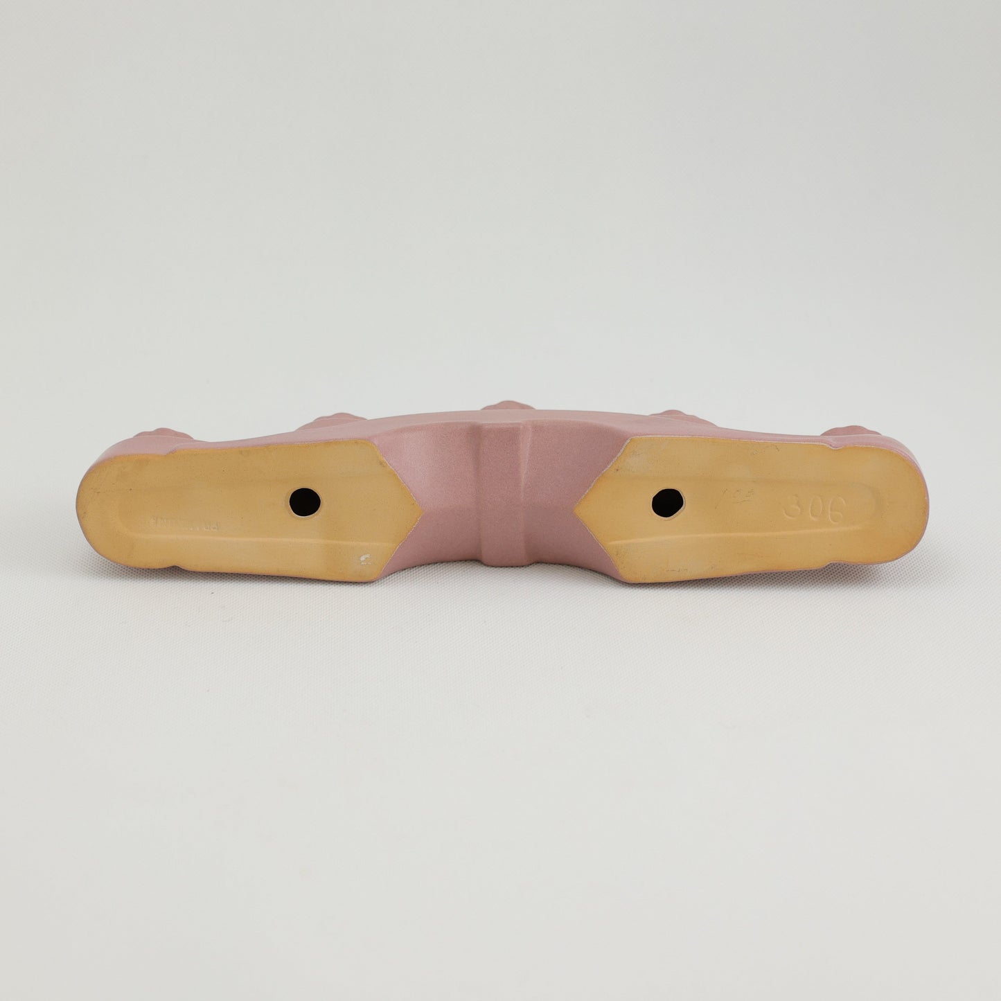 Frankoma <br> #306 Candelabrum <br> c. 1942, 11 3/4" x 3" <br> Dusty Rose <br> Ada Clay, Oblong 0 <br> <br> Free Shipping