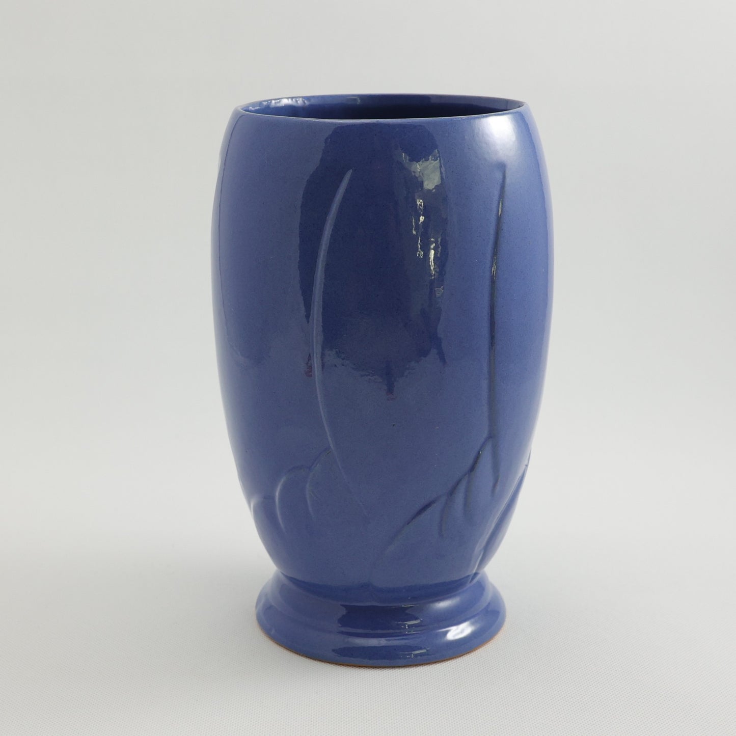 Frankoma <br> #75 Vase <br> c. 1942, H. 9" <br> Royal Blue <br> Ada Clay, Oblong 0 <br> <br> Free Shipping