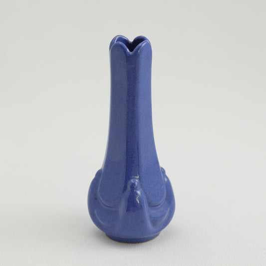 Frankoma <br> #29 Bud Vase <br> c. 1942, H. 5 1/2" <br> Royal Blue <br> Ada Clay, Oblong 0 <br> <br> Free Shipping