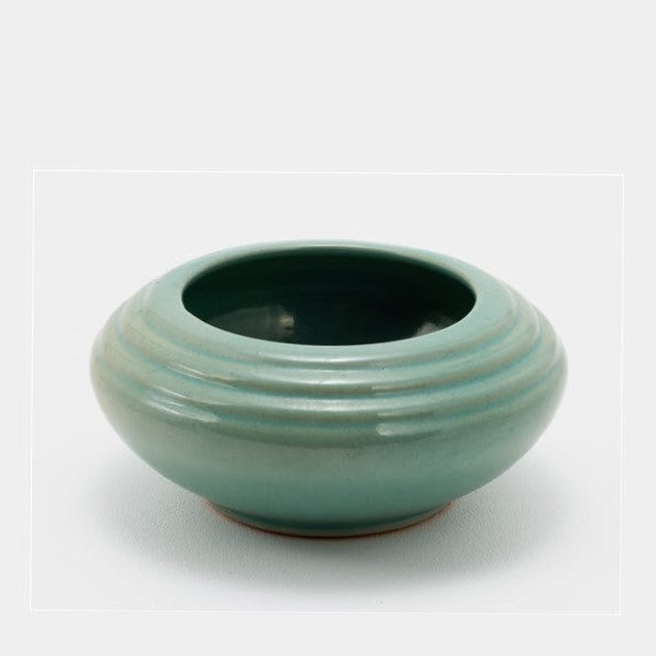 Frank Potteries <br> #291 Vase <br> c. 1933-1934, H. 2 1/2" <br> *Seafoam Green <br> Ada Clay, Ink Stamp