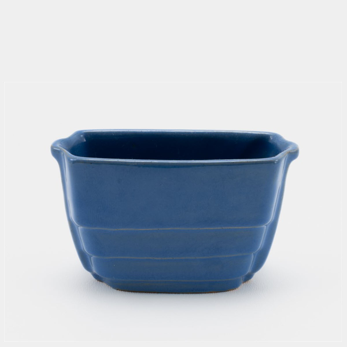 Frankoma <br> #16 Toothpick Holder <br> c. 1936-1938, H. 2" <br> Royal Blue <br> Ada Clay, Cat Mark