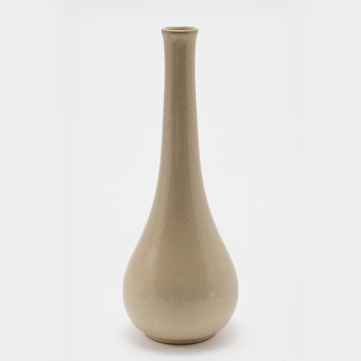 Frankoma <br> #14 Vase <br> c. 1934, H. 9" <br> Ivory Glaze <br> Ada Clay, Ink Stamp