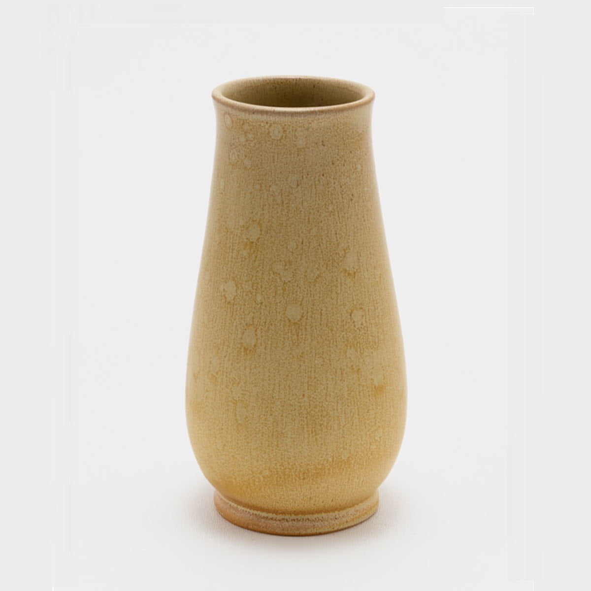 Frank Potteries <br> #27 Vase <br> c. 1933-1934, H. 6 1/2" <br> Old Gold <br> Ada Clay, Ink Stamp