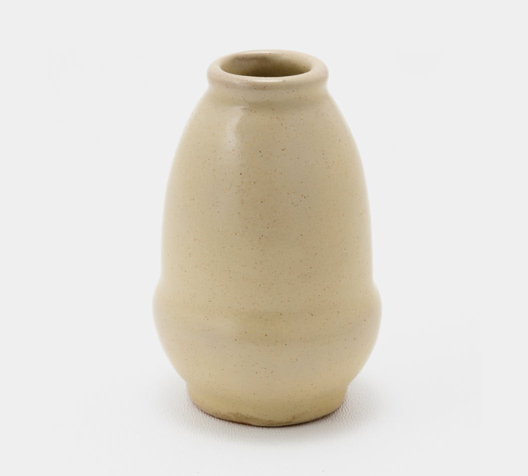 Frank Potteries <br> #292 Vase <br> c. 1933-1934, H. 3 3/4" <br> Ivory Glaze <br> Ada Clay, Ink Stamp