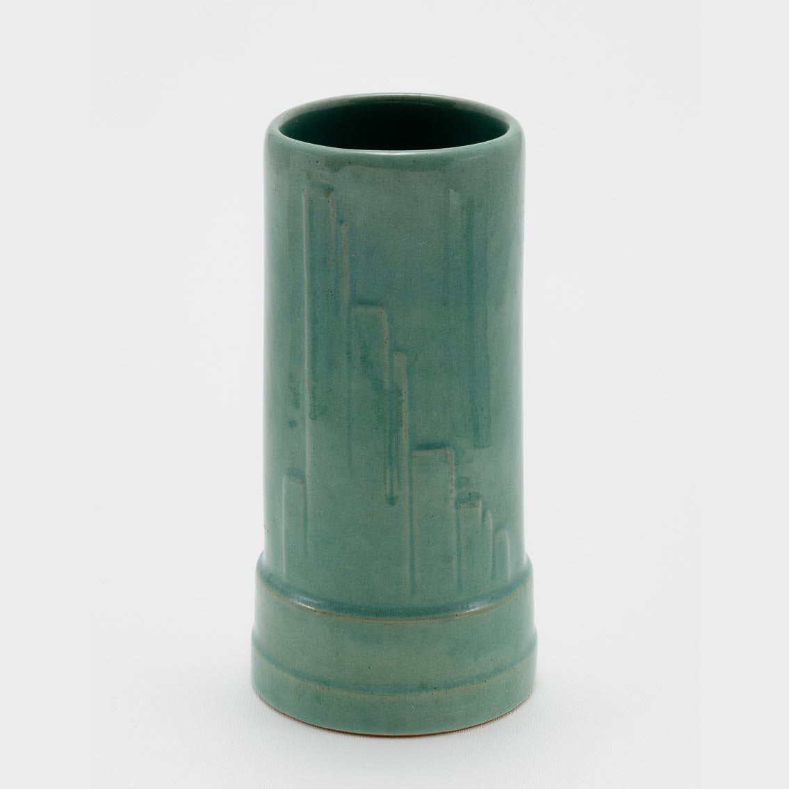 Frank Potteries <br> #295 Vase <br> c. 1933-1934, H. 6 3/4" <br> *Seafoam Green <br> Ada Clay, Ink Stamp