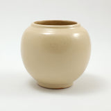 Frankoma <br> #6 Small Round Vase <br> c. 1936-1938, H. 3 3/4" <br> Ivory Glaze <br> Ada Clay, Round O <br> <br> Free Shipping