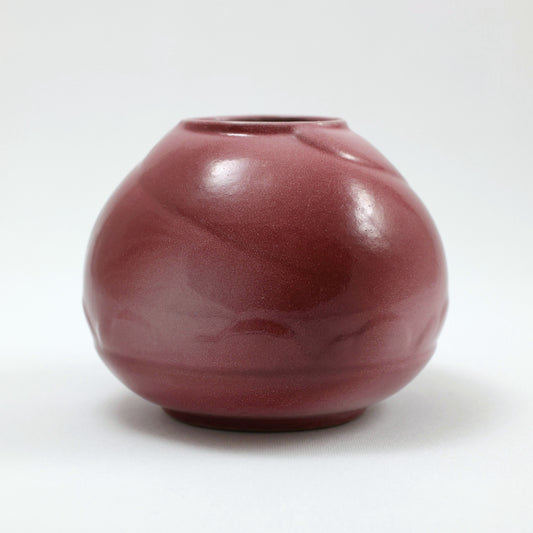 Frankoma <br> #70 Carved Jar <br> c. 1942, H. 5 1/4" <br> Rosetone <br> Ada Clay, Oblong 0 <br> <br> Free Shipping