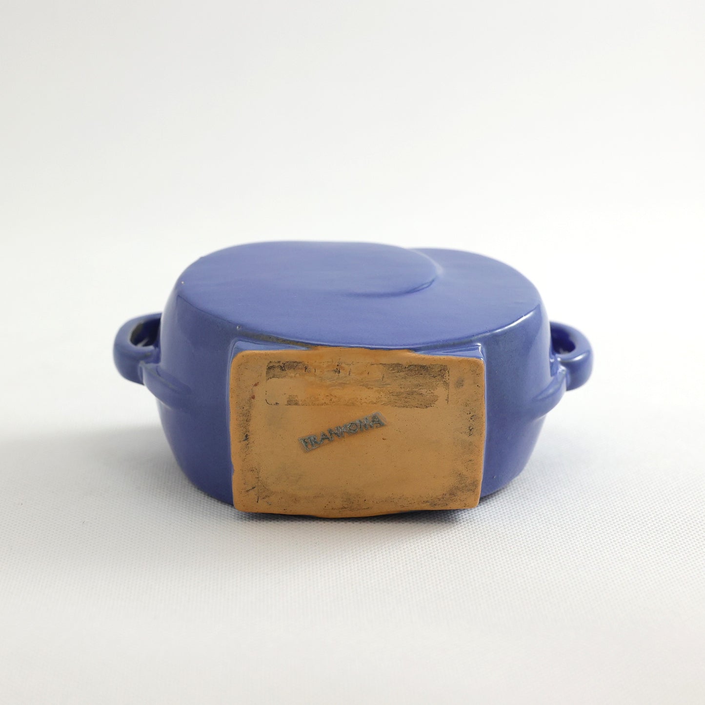 Frankoma <br> #91-A Sugar (single) <br> c. 1936-1938, H. 3 1/2" <br> Royal Blue <br> Ada Clay, Round O <br> <br> Free Shipping