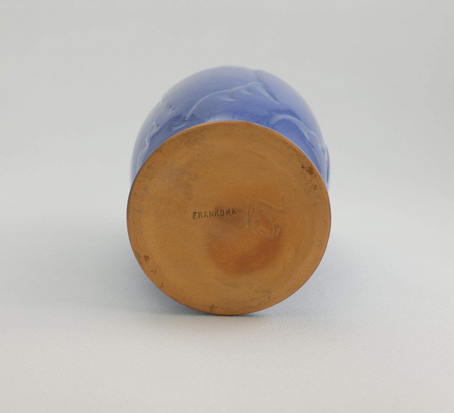 Frankoma <br> #75 Vase <br> c. 1942, H. 9" <br> Royal Blue <br> Ada Clay, Oblong 0  <br> <br> Free Shipping