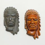 Frankoma <br> #135 Indian Chiefs <br> c. 1930's, H.3 3/4" <br> Maple | Metal Cast <br> Ada Clay, Round O <br> <br> Free Shipping