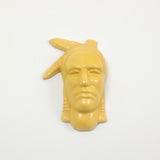 Frankoma <br> #131 Indian Mask <br> c. 1942, H. 5" <br> Matte Yellow <br> Ada Clay, Oblong 0 <br> <br> Free Shipping