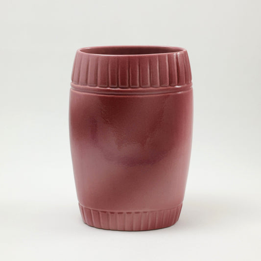 Frankoma <br> #72 Stove Pipe Vase <br> c. 1942, H. 9" <br> Rosetone <br> Ada Clay, Oblong 0 <br> <br> Free Shipping