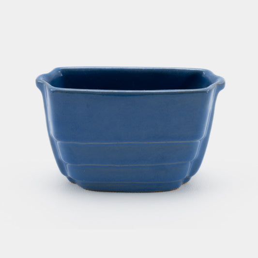 Frankoma <br> #16 Toothpick Holder <br> c. 1936-1938, H. 2" <br> Royal Blue <br> Ada Clay, Cat Mark <br> <br> Free Shipping