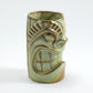 Frankoma <br> #T3S War God Mug  <br> c. 1967-1971, H. 6" <br> Prairie Green <br> Cultured Pearl <br> <br> Free Shipping