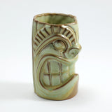 Frankoma <br> #T3S War God Mug  <br> c. 1967-1971, H. 6" <br> Prairie Green <br> Cultured Pearl <br> <br> Free Shipping